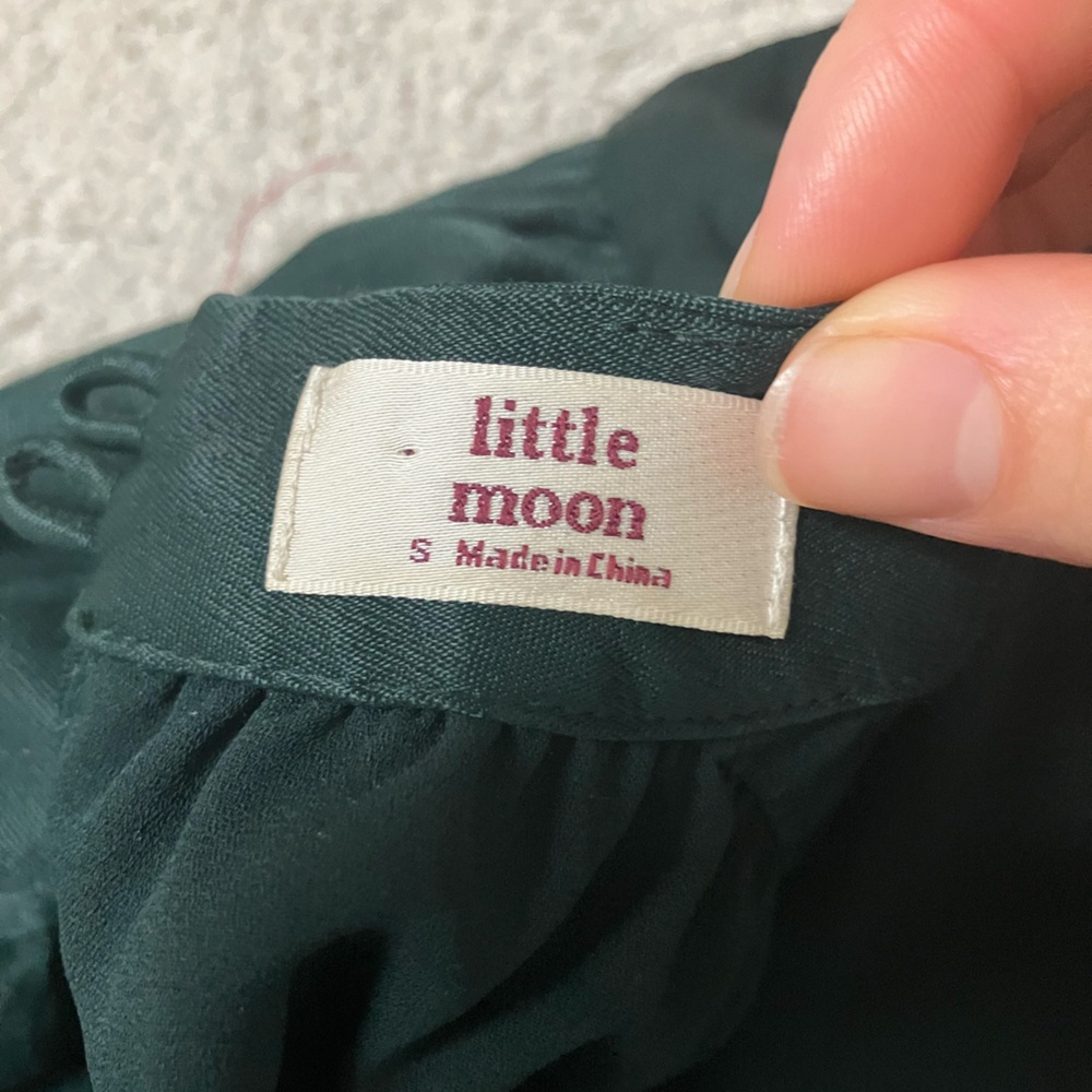 NWOT Aritzia Little Moon+ Honeysuckle Long Sleeve Dress, Green, Small - Picture 3 of 7